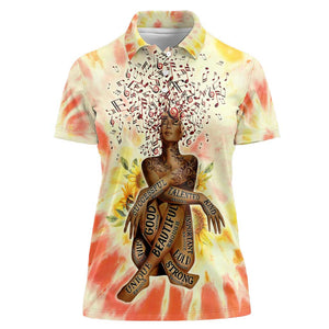 Black Queen Tie Dye Women Polo Shirt