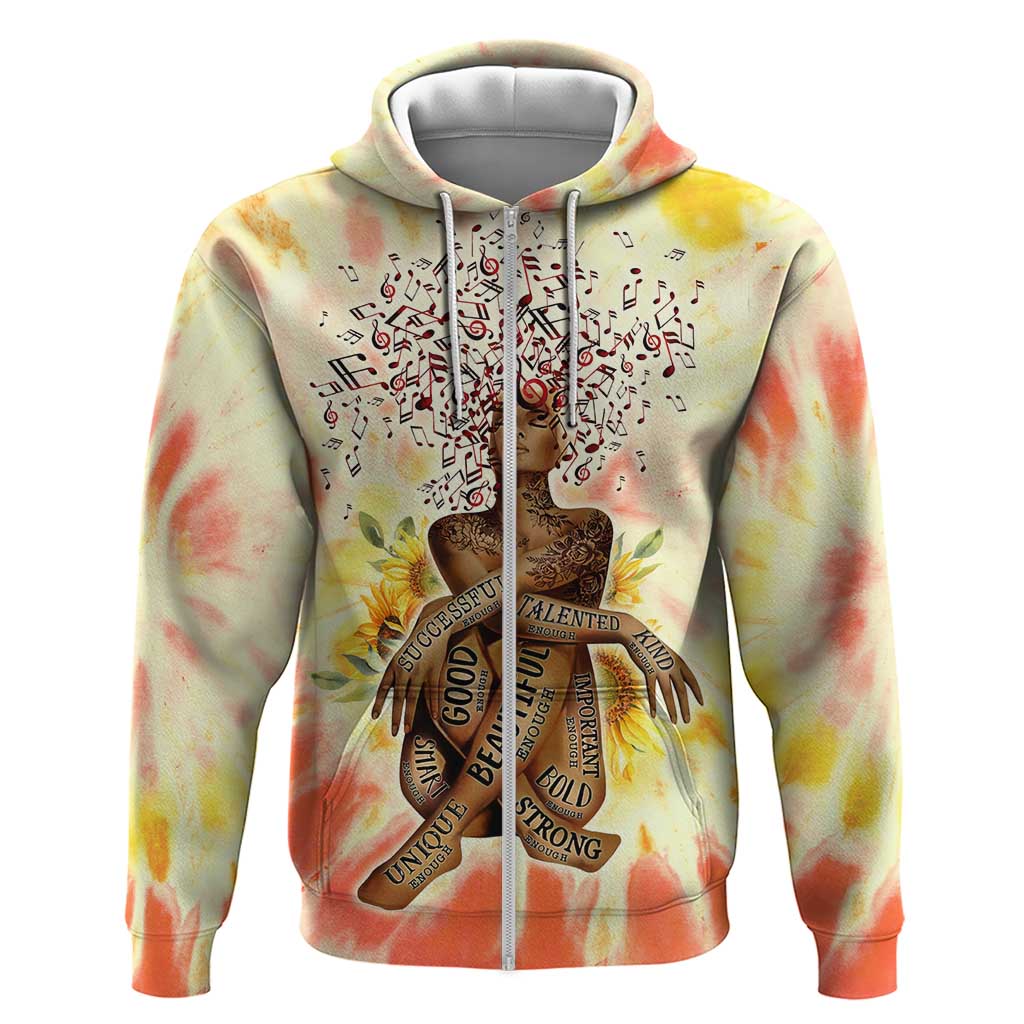 Black Queen Tie Dye Zip Hoodie