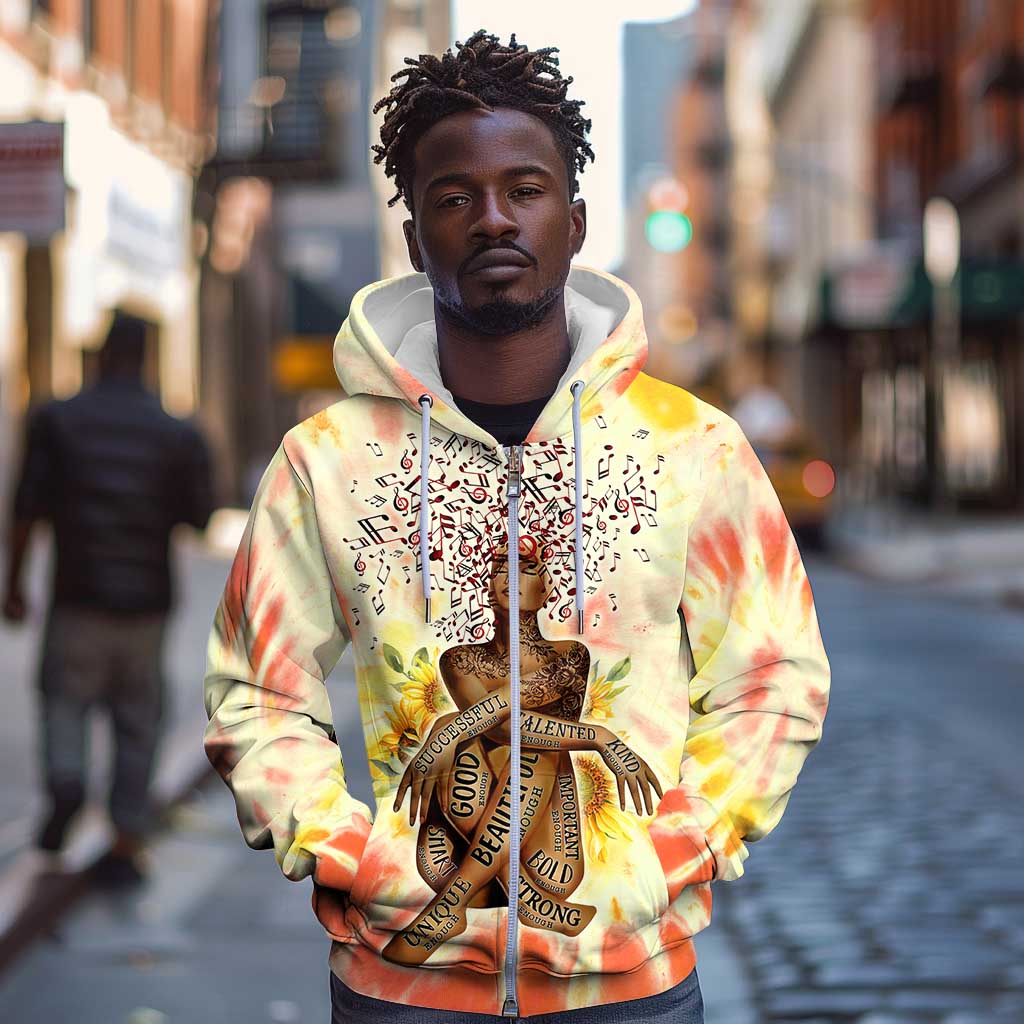 Black Queen Tie Dye Zip Hoodie