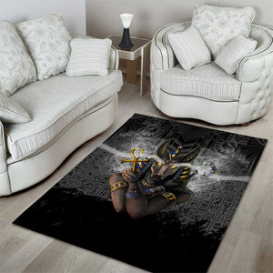 Anubis Area Rug Egypt Pattern Black