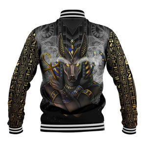 Anubis Baseball Jacket Egypt Pattern Black DT02