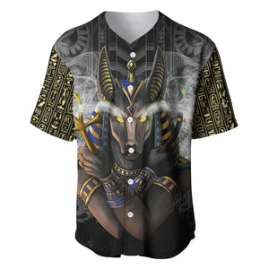 Anubis Baseball Jersey Egypt Pattern Black