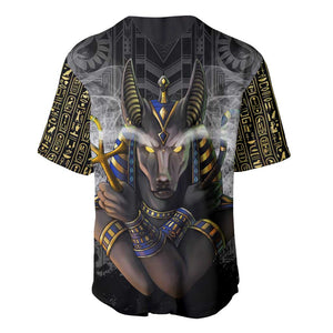 Anubis Baseball Jersey Egypt Pattern Black