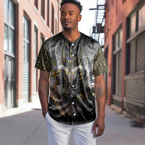 Anubis Baseball Jersey Egypt Pattern Black