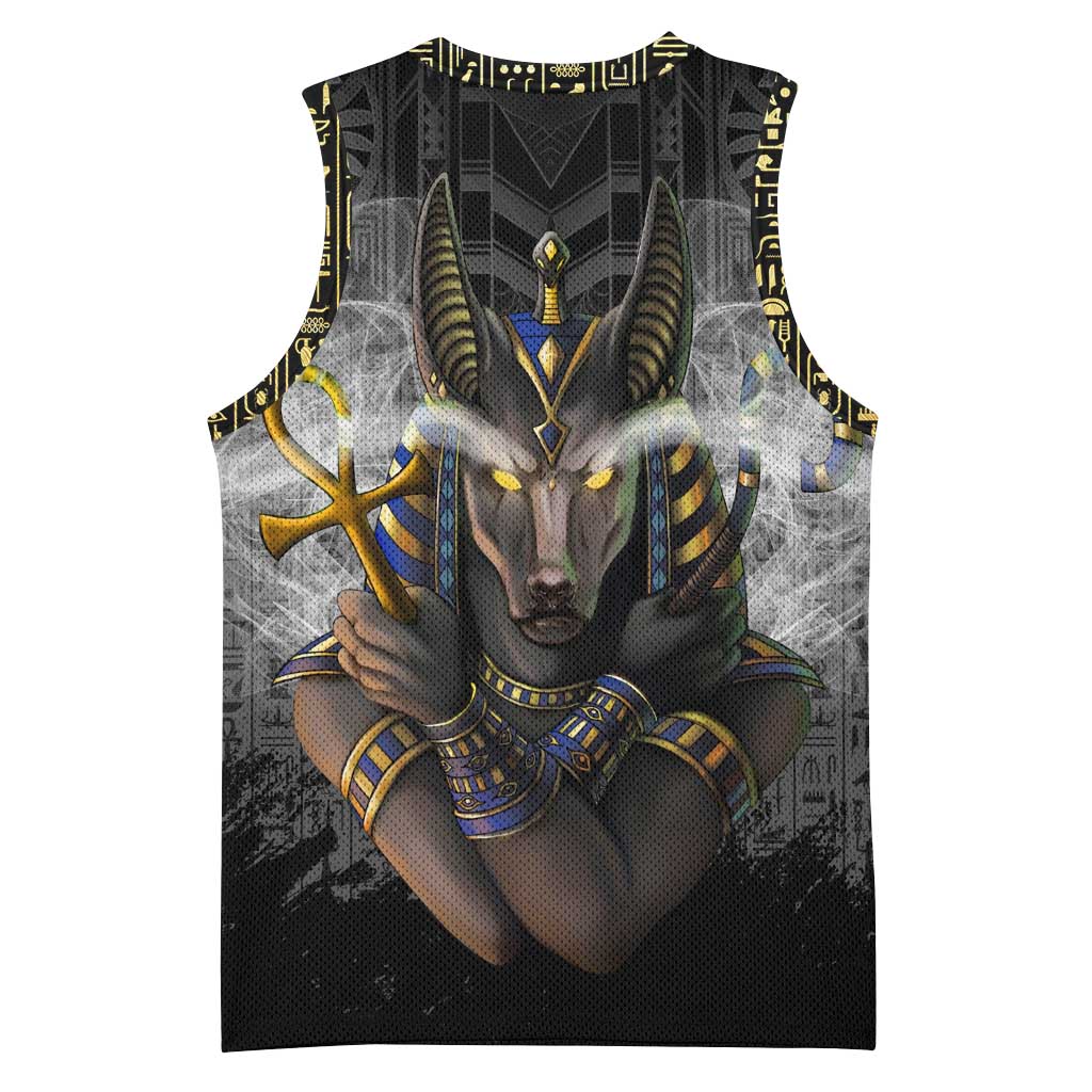 Anubis Basketball Jersey Egypt Pattern Black DT02