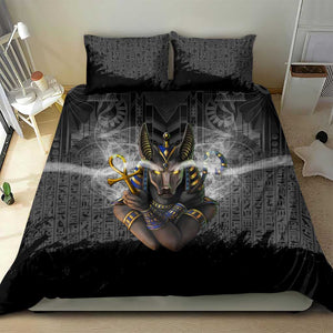 Anubis Bedding Set Egypt Pattern Black