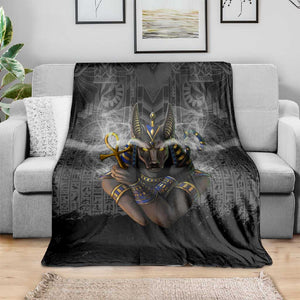 Anubis Blanket Egypt Pattern Black