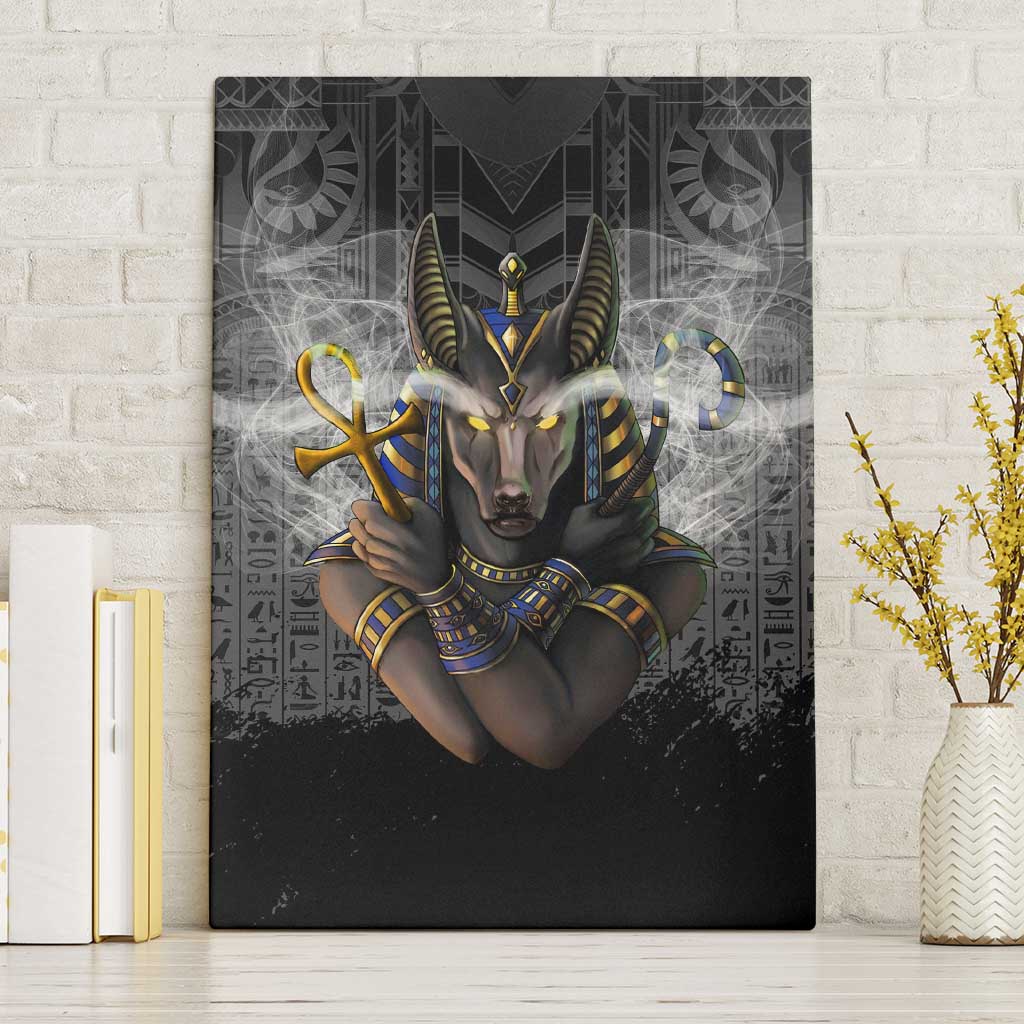 Anubis Canvas Wall Art Egypt Pattern Black