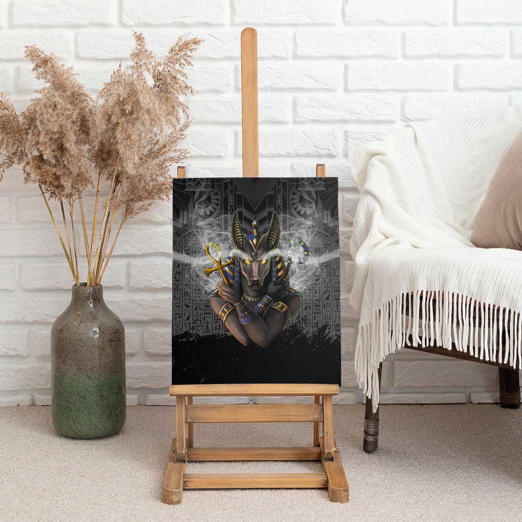 Anubis Canvas Wall Art Egypt Pattern Black