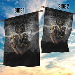 Anubis Garden Flag Egypt Pattern Black