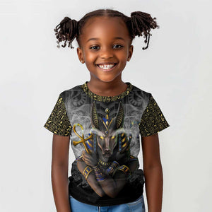 Anubis Kid T shirt Egypt Pattern Black