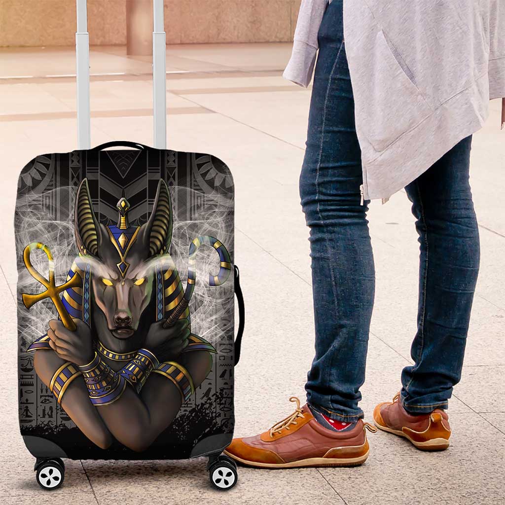 Anubis Luggage Cover Egypt Pattern Black