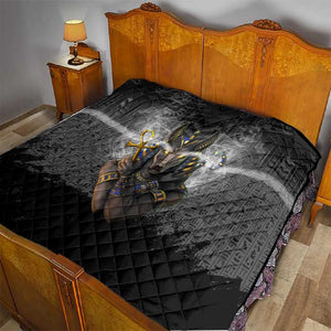 Anubis Quilt Egypt Pattern Black