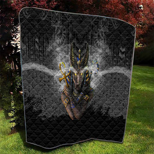 Anubis Quilt Egypt Pattern Black