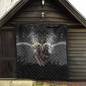 Anubis Quilt Egypt Pattern Black