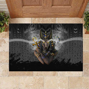 Anubis Rubber Doormat Egypt Pattern Black