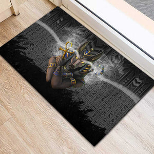 Anubis Rubber Doormat Egypt Pattern Black