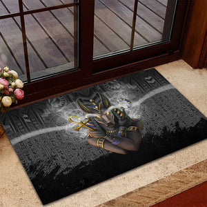 Anubis Rubber Doormat Egypt Pattern Black