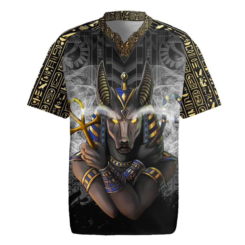 Anubis Rugby Jersey Egypt Pattern Black