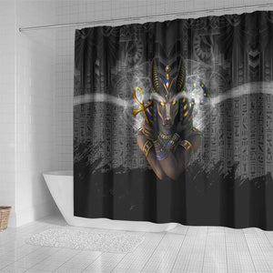 Anubis Shower Curtain Egypt Pattern Black