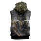 Anubis Sleeveless Hoodie Egypt Pattern Black - African Pride