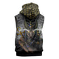 Anubis Sleeveless Zip Hoodie Egypt Pattern Black - African Pride