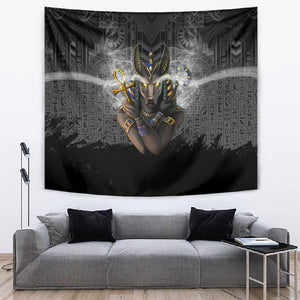 Anubis Tapestry Egypt Pattern Black