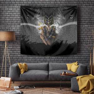 Anubis Tapestry Egypt Pattern Black