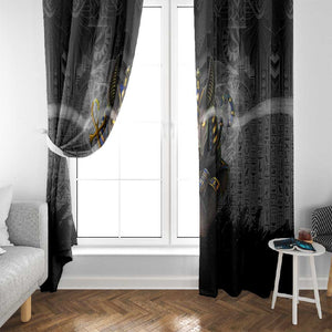 Anubis Window Curtain Egypt Pattern Black