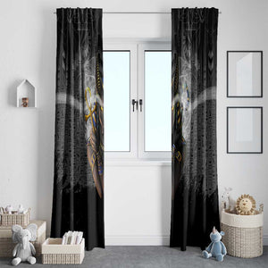 Anubis Window Curtain Egypt Pattern Black