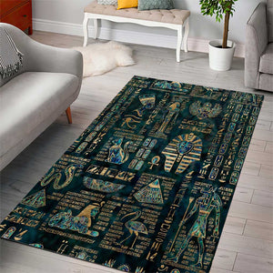 Egyptian Hieroglyphs And Deities Area Rug