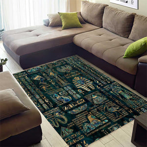 Egyptian Hieroglyphs And Deities Area Rug