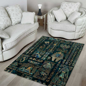 Egyptian Hieroglyphs And Deities Area Rug