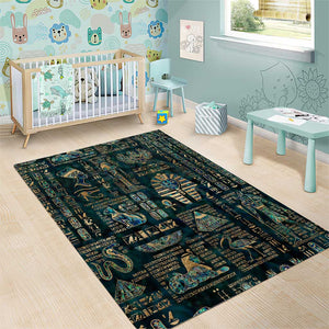 Egyptian Hieroglyphs And Deities Area Rug