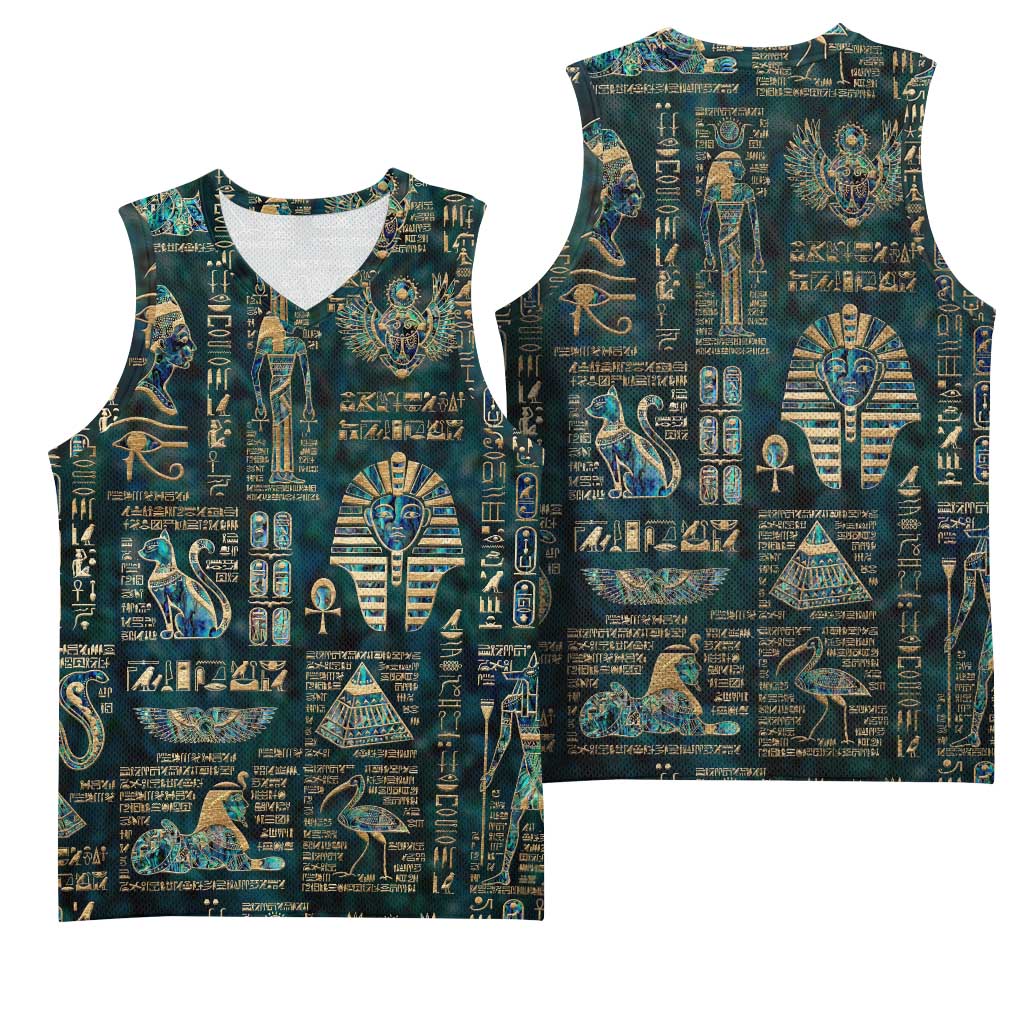 Egyptian Hieroglyphs And Deities Basketball Jersey DT02