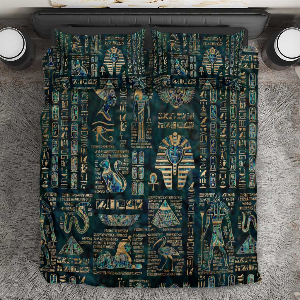 Egyptian Hieroglyphs And Deities Bedding Set