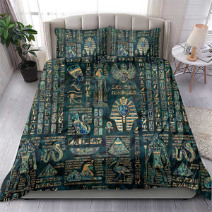 Egyptian Hieroglyphs And Deities Bedding Set