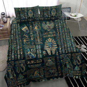 Egyptian Hieroglyphs And Deities Bedding Set