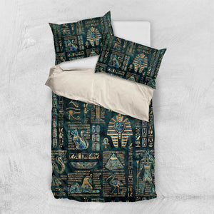 Egyptian Hieroglyphs And Deities Bedding Set