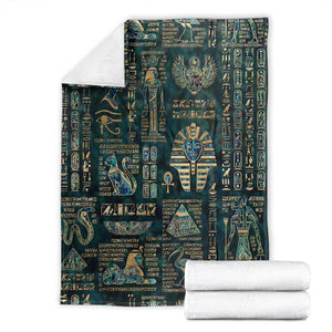 Egyptian Hieroglyphs And Deities Blanket