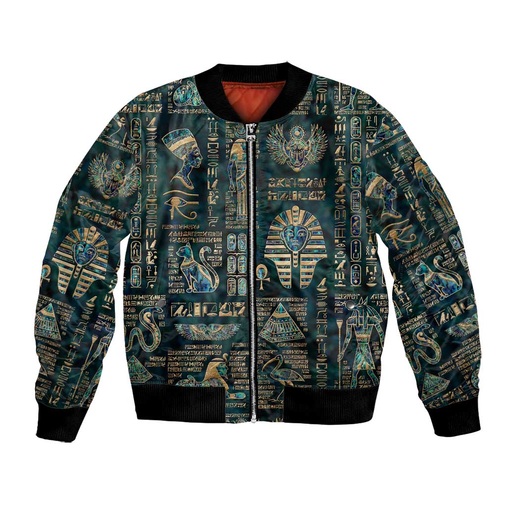 Egyptian Hieroglyphs And Deities Bomber Jacket