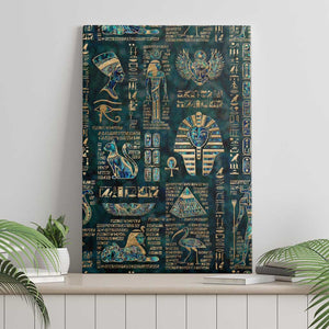 Egyptian Hieroglyphs And Deities Canvas Wall Art