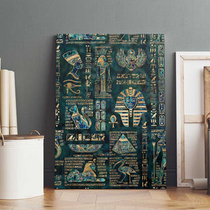 Egyptian Hieroglyphs And Deities Canvas Wall Art