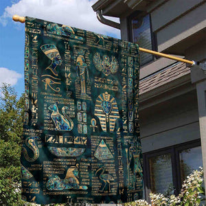 Egyptian Hieroglyphs And Deities Garden Flag