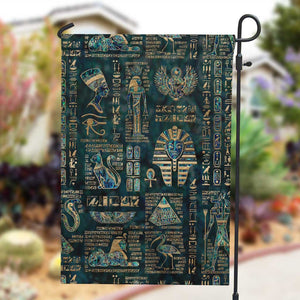 Egyptian Hieroglyphs And Deities Garden Flag