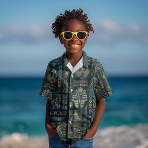 Egyptian Hieroglyphs And Deities Kid Hawaiian Shirt