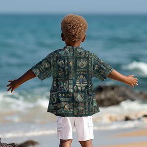 Egyptian Hieroglyphs And Deities Kid Hawaiian Shirt