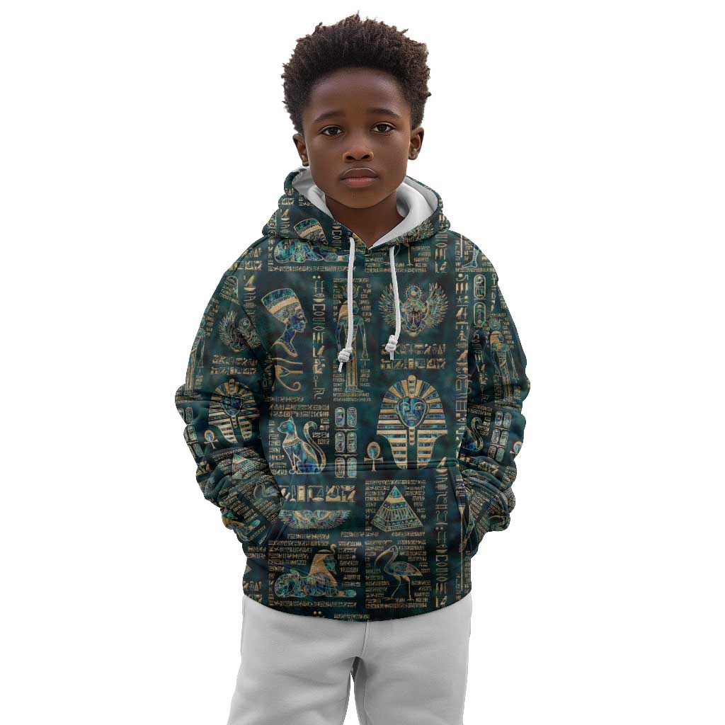 Egyptian Hieroglyphs And Deities Kid Hoodie