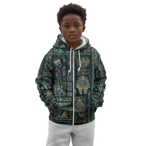 Egyptian Hieroglyphs And Deities Kid Hoodie