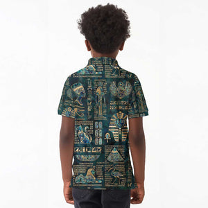 Egyptian Hieroglyphs And Deities Kid Polo Shirt